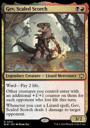 (214) Magic The Gathering Bloomburrow Single: Gev, Scaled Scorch  Rare