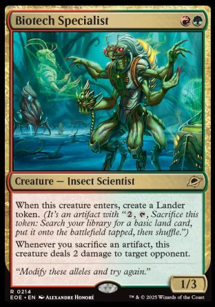 (214) Magic The Gathering Edge of Eternities Single: Biotech Specialist Holo Rare