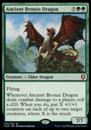 (214) Magic The Gathering Commander Legends: Battle for Baldur's Gate Single: Ancient Bronze Dragon Holo Mythic