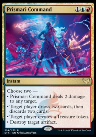 (214) Magic The Gathering Strixhaven: School of Mages Single: Prismari Command Holo Rare