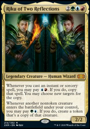(214/332) Magic The Gathering Double Masters Single: Riku of Two Reflections Holo Mythic