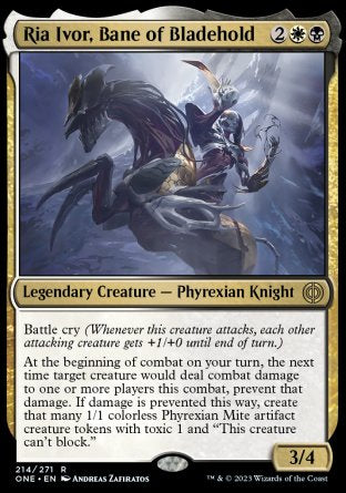 (214) Magic The Gathering Phyrexia: All Will Be One Single: Ria Ivor, Bane of Bladehold Holo Rare