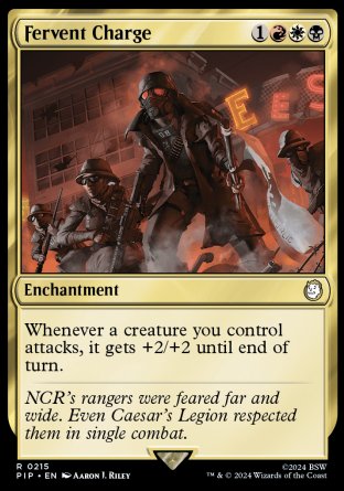 (215) Magic The Gathering Universes Beyond: Fallout Single: Fervent Charge  Holo Rare