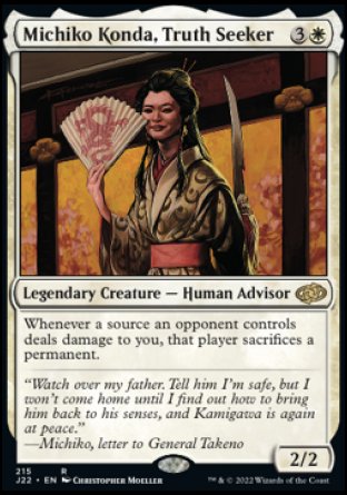 (215) Magic The Gathering Jumpstart 2022 Single: Michiko Konda, Truth Seeker  Rare