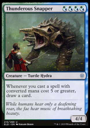 (215/269) Magic The Gathering Throne of Eldraine Single: Thunderous Snapper Holo Uncommon