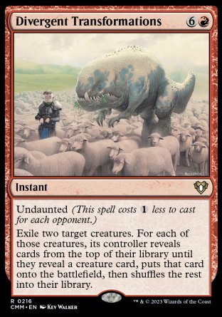 (216) Magic The Gathering Commander Masters Single: Divergent Transformations  Rare