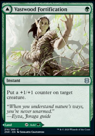 (216/280) Magic The Gathering Zendikar Rising Single: Vastwood Fortification // Vastwood Thicket Holo Uncommon