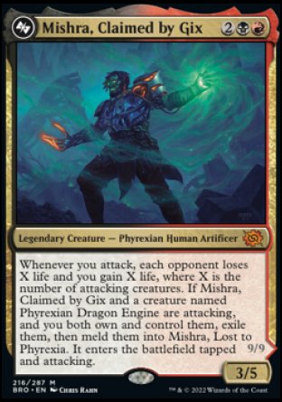 (216) Magic The Gathering The Brothers' War Single: Mishra, Claimed by Gix // Mishra, Lost to Phyrexia Holo Mythic
