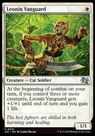 (216) Magic The Gathering Foundations Jumpstart Single: Leonin Vanguard  Uncommon
