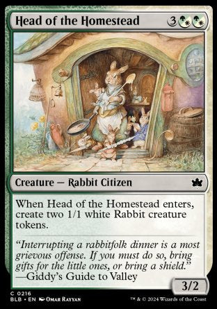 (216) Magic The Gathering Bloomburrow Single: Head of the Homestead Holo Common