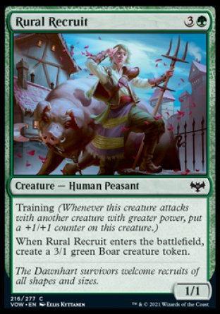 (216) Magic The Gathering Innistrad: Crimson Vow Single: Rural Recruit  Common