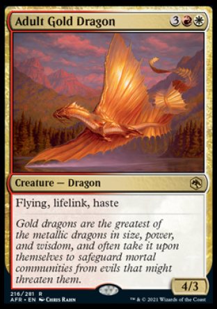 (216) Magic The Gathering Adventures in the Forgotten Realms Single: Adult Gold Dragon  Rare