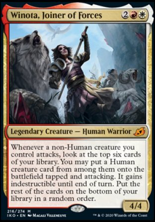 (216) Magic The Gathering Ikoria: Lair of Behemoths: Promos Single: Winota, Joiner of Forces (V.2)  Mythic