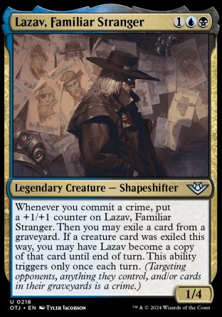 (216) Magic The Gathering Outlaws of Thunder Junction Single: Lazav, Familiar Stranger  Holo Uncommon