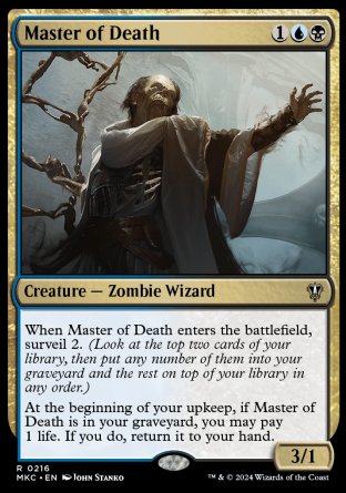 (216) Magic The Gathering Commander: Murders at Karlov Manor Single: Master of Death  Rare