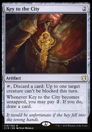 (216) Magic The Gathering Commander 2019 Single: Key to the City Holo Rare