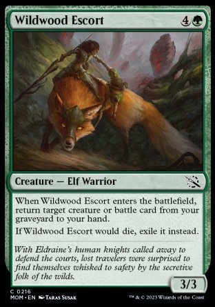(216) Magic The Gathering March of the Machine Single: Wildwood Escort Holo Common