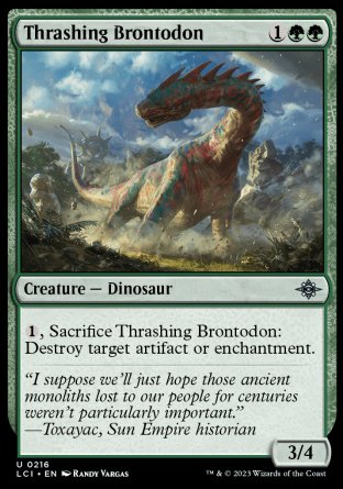 (216) Magic The Gathering The Lost Caverns of Ixalan Single: Thrashing Brontodon  Uncommon