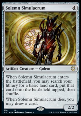 (216) Magic The Gathering Commander: Adventures in the Forgotten Realms Single: Solemn Simulacrum  Rare