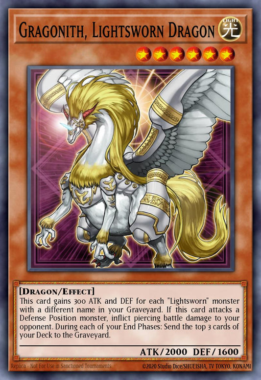 (025) YuGiOh TCG LODT: Light of Destruction Single: Gragonith, Lightsworn Dragon (V.2 - Common)  Common
