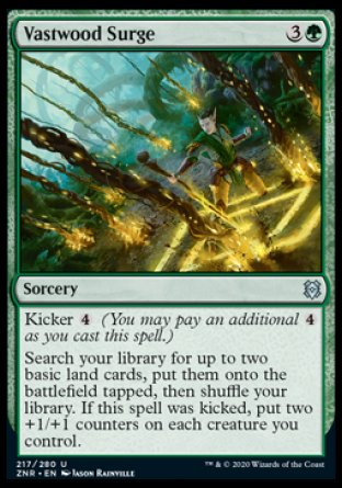 (217/280) Magic The Gathering Zendikar Rising Single: Vastwood Surge Holo Uncommon