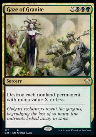 (217) Magic The Gathering Commander: Strixhaven Single: Gaze of Granite  Rare