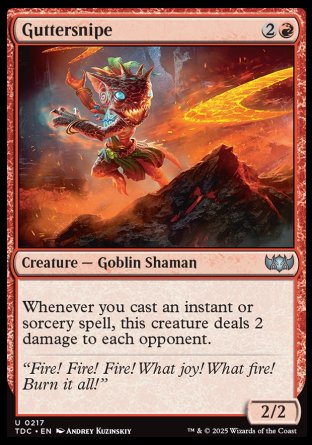 (217) Magic The Gathering Commander: Tarkir: Dragonstorm Single: Guttersnipe  Uncommon