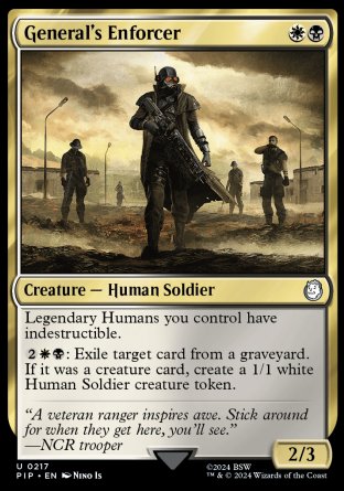 (217) Magic The Gathering Universes Beyond: Fallout Single: General's Enforcer  Holo Uncommon