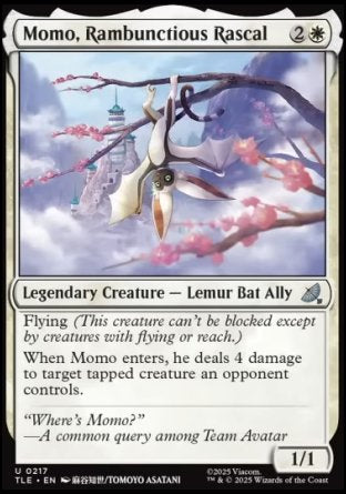 (217) Magic The Gathering Magic: The Gathering | Avatar: The Last Airbender: Eternal Single: Momo, Rambunctious Rascal (V.1)  Uncommon