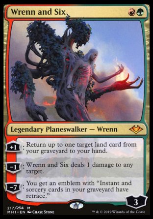 (217/254) Magic The Gathering Modern Horizons Single: Wrenn and Six  Mythic