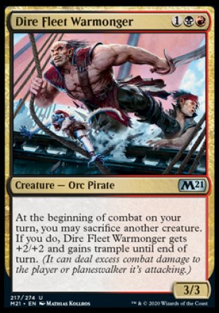 (217) Magic The Gathering Core 2021 Single: Dire Fleet Warmonger Holo Uncommon