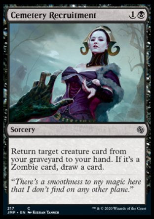 (217) Magic The Gathering Jumpstart Single: Cemetery Recruitment  Common