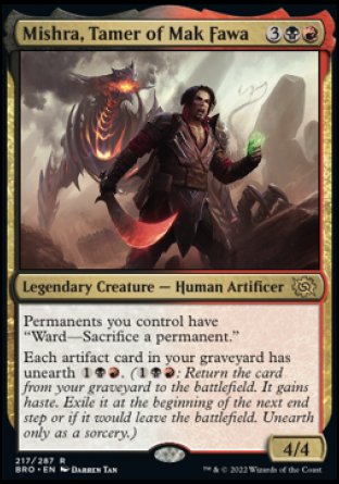 (217) Magic The Gathering The Brothers' War Single: Mishra, Tamer of Mak Fawa  Rare