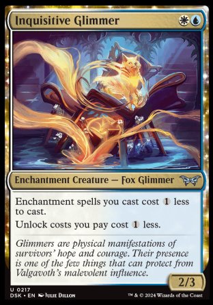 (217) Magic The Gathering Duskmourn: House of Horror Single: Inquisitive Glimmer Holo Uncommon