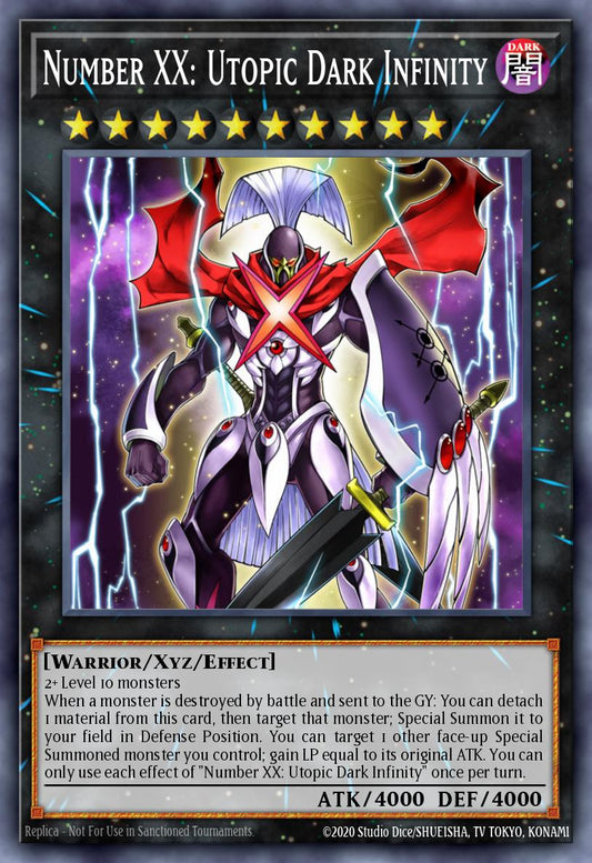 (094) YuGiOh TCG MP20: 2020 Tin of Lost Memories Mega Pack Single: Number XX: Utopic Dark Infinity  Super Rare