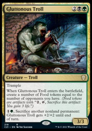 (218) Magic The Gathering Commander: Strixhaven Single: Gluttonous Troll  Rare