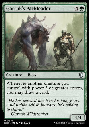 (218) Magic The Gathering Commander: Bloomburrow Single: Garruk's Packleader  Uncommon