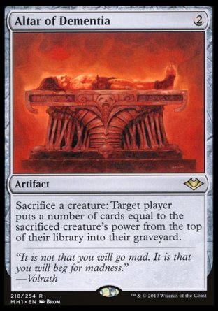 (218/254) Magic The Gathering Modern Horizons Single: Altar of Dementia Holo Rare