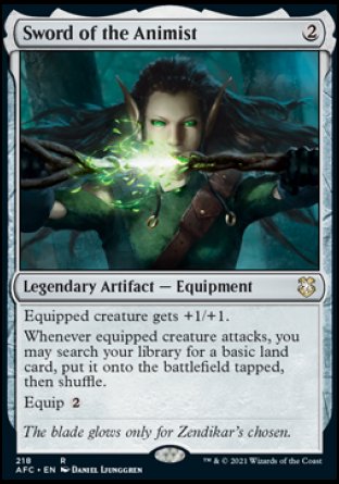 (218) Magic The Gathering Commander: Adventures in the Forgotten Realms Single: Sword of the Animist  Rare
