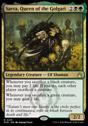 (218) Magic The Gathering Ravnica Remastered Single: Savra, Queen of the Golgari  Holo Rare