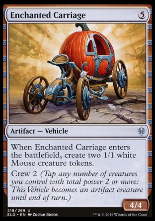 (218/269) Magic The Gathering Throne of Eldraine Single: Enchanted Carriage Holo Uncommon