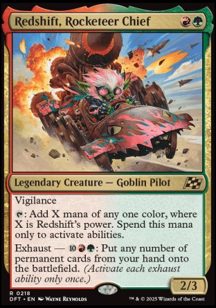 (218) Magic The Gathering Aetherdrift Single: Redshift, Rocketeer Chief Holo Rare