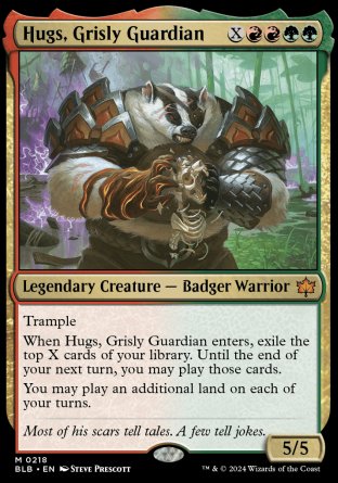 (218) Magic The Gathering Bloomburrow Single: Hugs, Grisly Guardian Holo Mythic