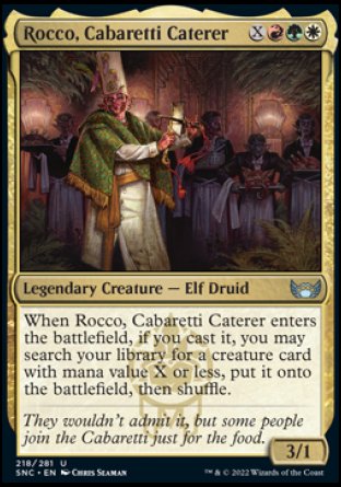 (218) Magic The Gathering Streets of New Capenna Single: Rocco, Cabaretti Caterer  Uncommon