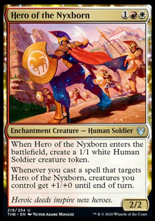 (219/254) Magic The Gathering Theros Beyond Death Single: Hero of the Nyxborn Holo Uncommon