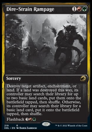 (219) Magic The Gathering Innistrad: Double Feature Single: Dire-Strain Rampage Holo Rare