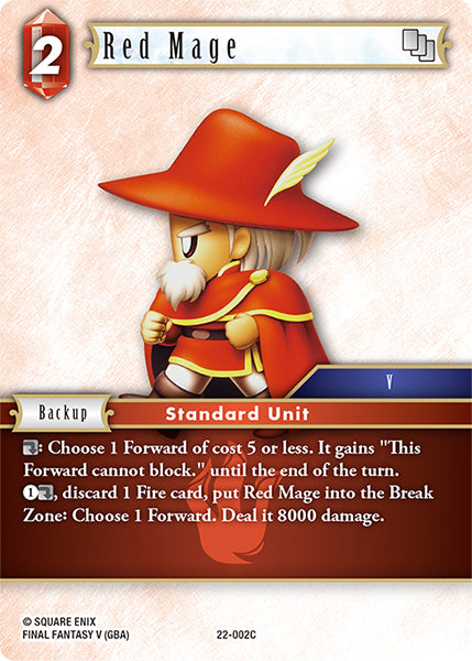 (002) Final Fantasy TCG Hidden Hope Single: Red Mage (22-002) Holo Common