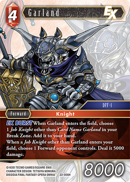 (006) Final Fantasy TCG Hidden Hope Single: Garland (22-006) Holo Hero