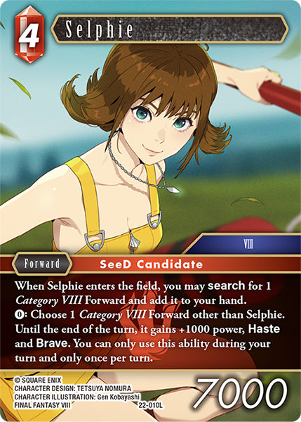 (010) Final Fantasy TCG Hidden Hope Single: Selphie (22-010) (V.1)  Legend