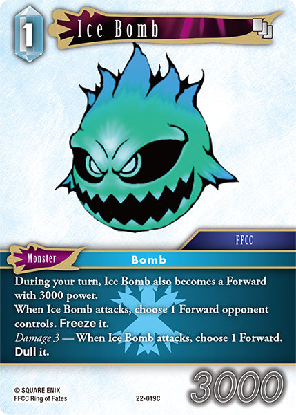 (019) Final Fantasy TCG Hidden Hope Single: Ice Bomb (22-019) Holo Common